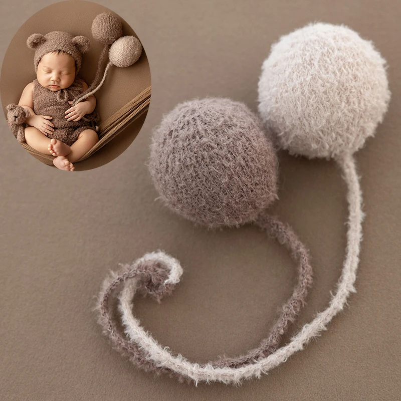 Baby Wool Felt Balloon Prop Handmade Heart DIY Decorations Newborn Photography Accessories Colorful Infant Shoot Felt Props Set