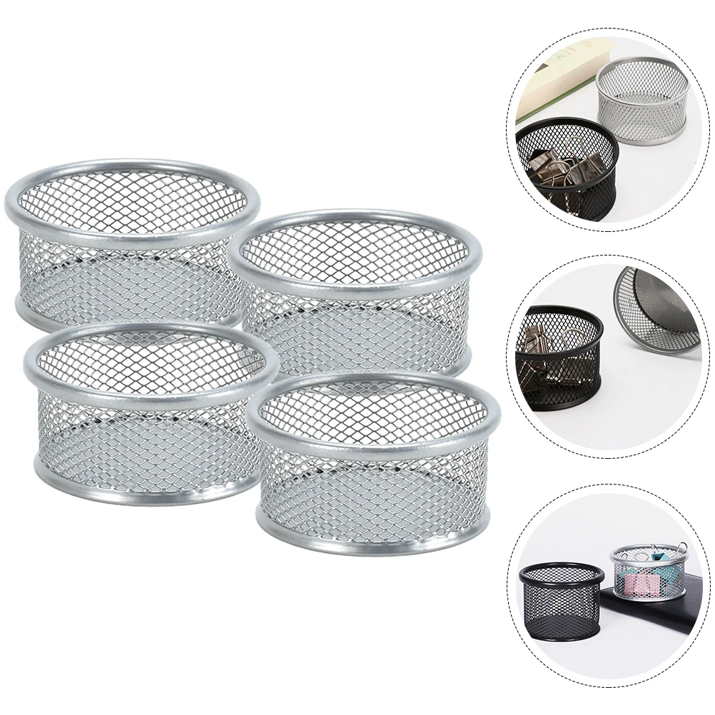 4 шт. канцелярские товары, скрепки для бумаг, зажимы для бочек, держатель, настольный органайзер, аксессуары для чашек, скрепка для бумаг, серебряная папка для студентов