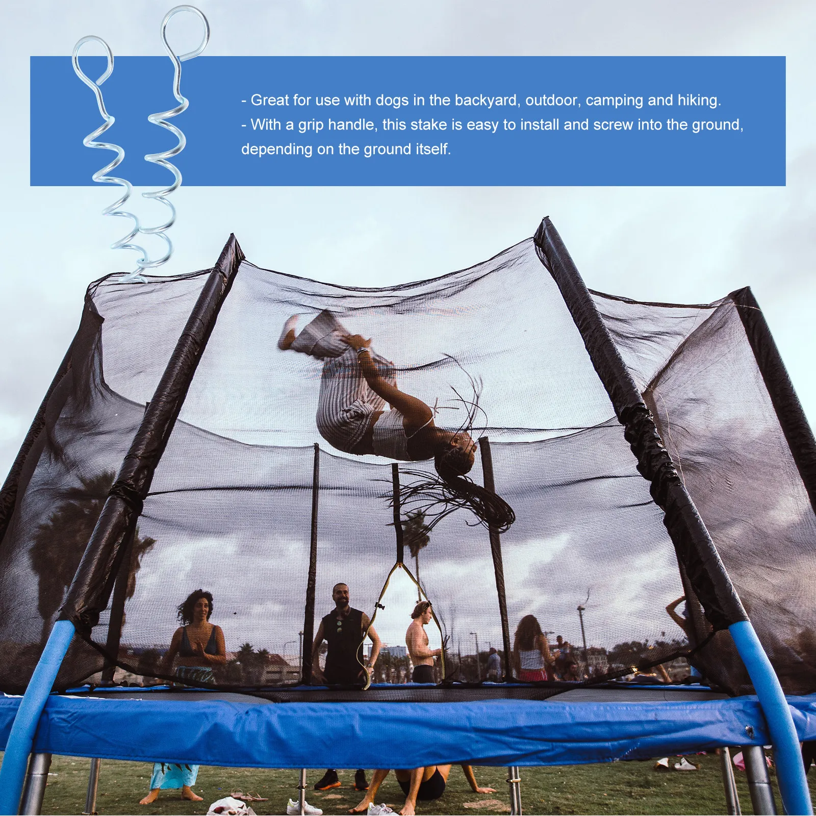 

2 шт. сверхпрочные железные спиральные колья-анкеры для собак, для крепления поводков на улице, в кемпинге, на походах, во дворе, для надежной фиксации щенков