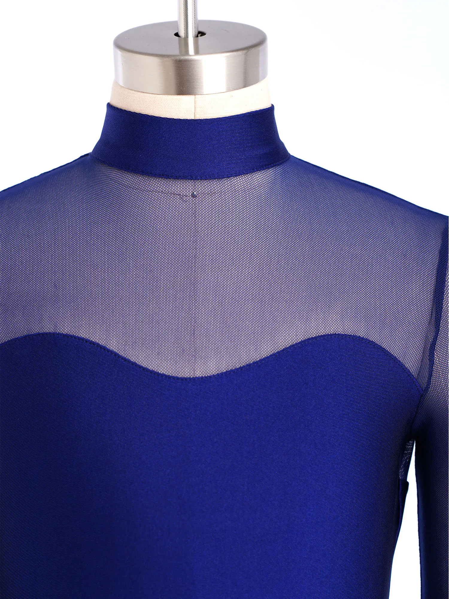 Girls Gymnastics Leotard Ballet Dance Figure Skating Acrobatic Full Body Unitards Mesh Long Sleeve Jumpsuit with Built-in Briefs