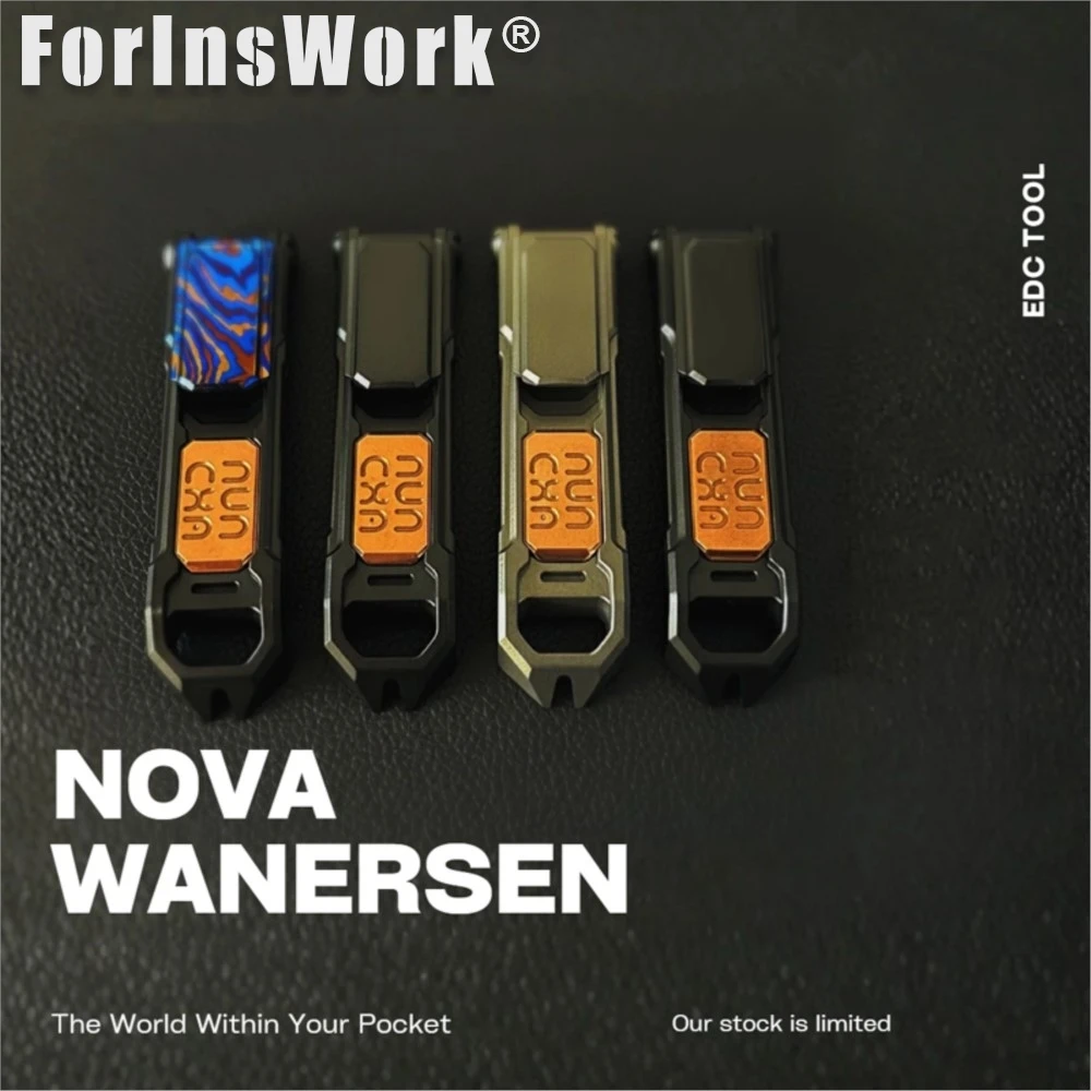 WANERSEN NOVA Titanium Zirconium Alloy Multifunctional Tactical Defense Pry Bar EDC Flipping Magnetic Fidget Toy