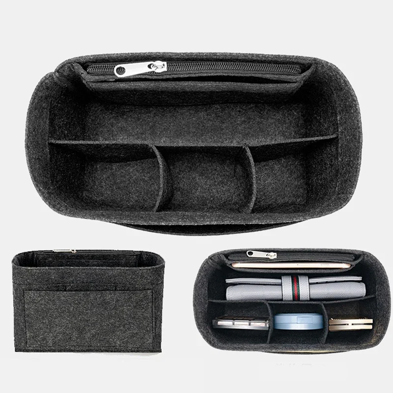 EverToner Felt Insert Bag Micro Makeup Handbag Organizer Travel Inner Purse Cosmetic Inside Bags