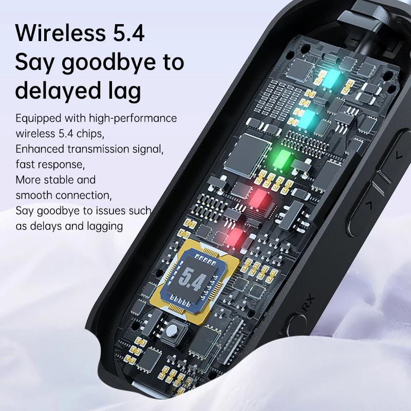 2 In 1 Multipoint Bluetooth 5.4 Audio Transmitter Receiver 3.5mm AUX RCA TF Card Play HIFI Dual Stream Wireless Adapter With Mic