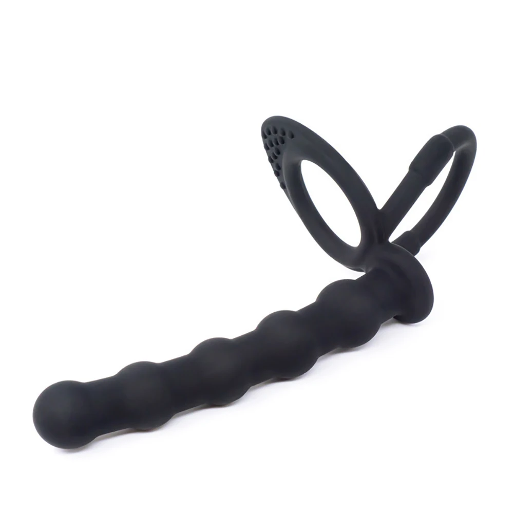 Silicone Anal Expansion Men Women Back Court Anal Plug Masturbation Device Double Ring Bead Lock Bead Ring Anal Bead Sex Toys