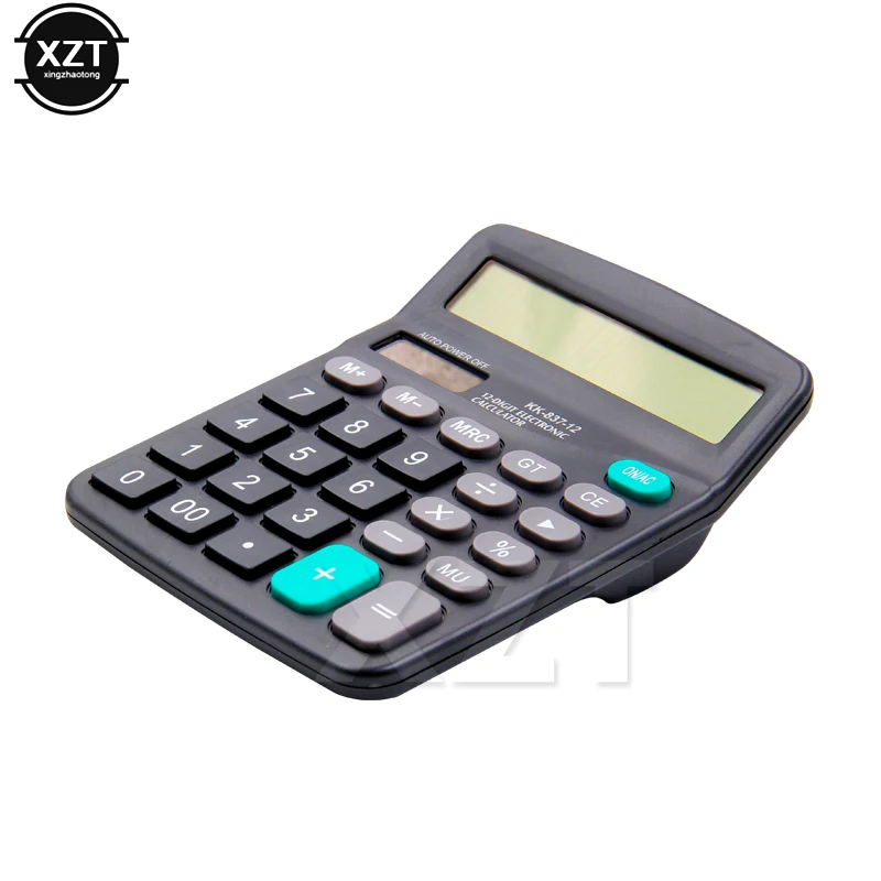 Desktop Calculator Standard Function Calculator with 12-Digit Large LCD Display Battery for Basic Office Accounting Assistant