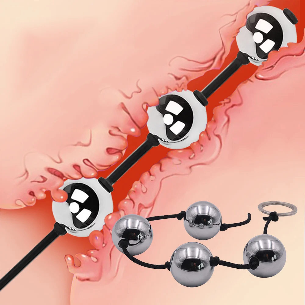 Steker bokong kontraksi logam untuk wanita, mainan seks pasangan mengecilkan Yin bola kontraksi logam untuk wanita