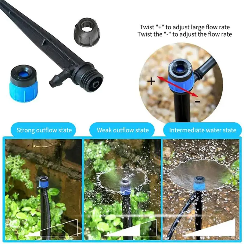 Drip Emitters 10/20Pcs 18cm Adjustable Irrigation Drippers Anti-Clog Design for Balcony Potted Herb Patio Plant Watering System