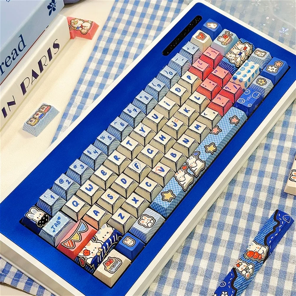 Cowboy Rabbit Keycaps | PBT 5-Side Dye-Sub | Gaming Keyboard Set for Hi75/Hi8
