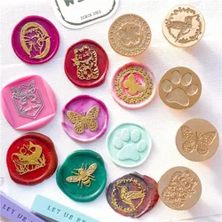 Cat paw seal wax stamp Bee Lucky Cat Butterfly Whale Rabbit Wax Seal Stamp Retro sealing wax stamp DIY Envelopes seals