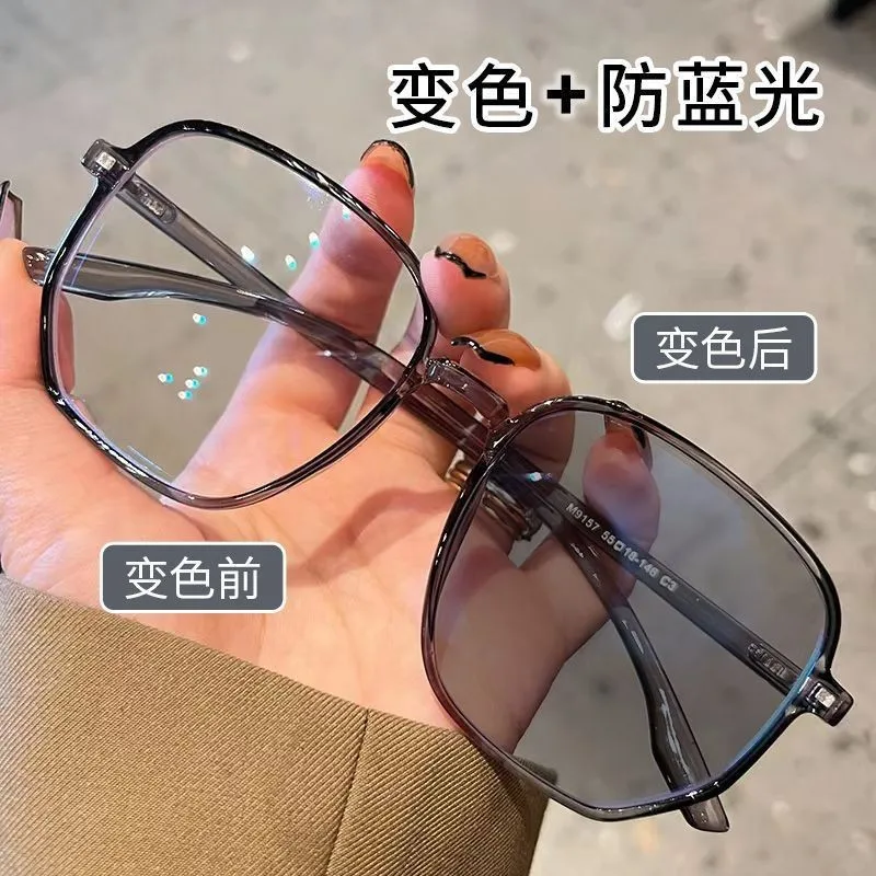 

Вирусный стиль, фотохромные очки с защитой от синего света, унисекс, опция по рецепту, большая квадратная оправа, корейская