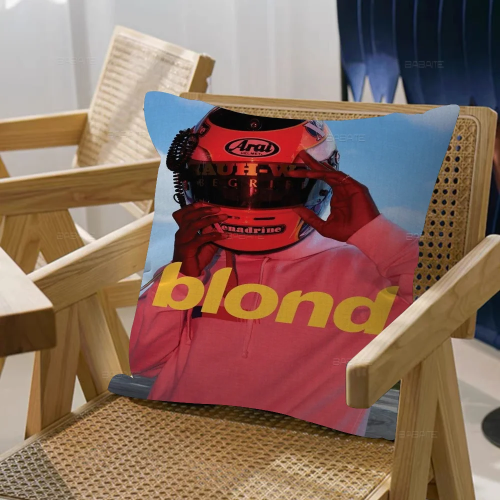 A-Frank_Ocean Poster Blond Pillow Covers Cartoon Sofa Decorative Home Double-sided Printing Short Plush Cute Cushion Cover