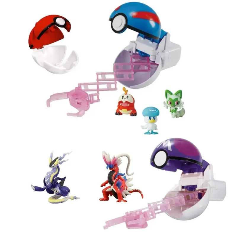 2023 TOMY Pokemon Figures Scarlet Violet Miraidon Koraidon Sprigatito Quaxly  Fuecoco Perfect Children Gift Anime Collection Toy