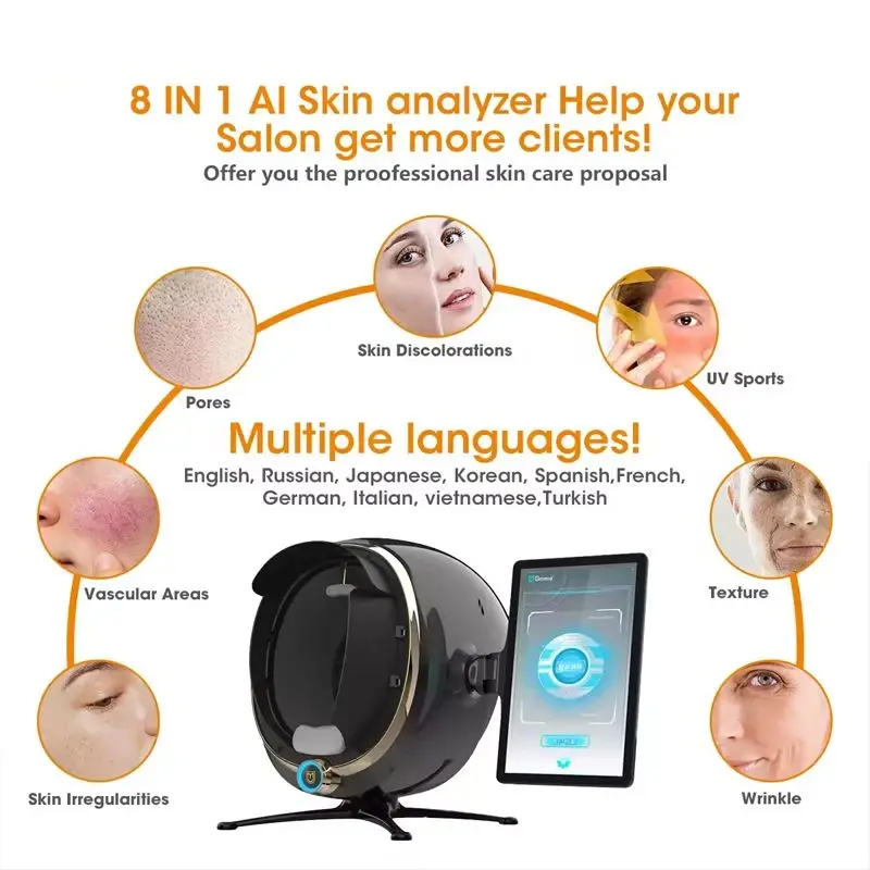 Professional 3D Skin Scanner Care Facial Analyzer Monitor Machine Magic Mirror Testing Detector Beauty analysis instruments