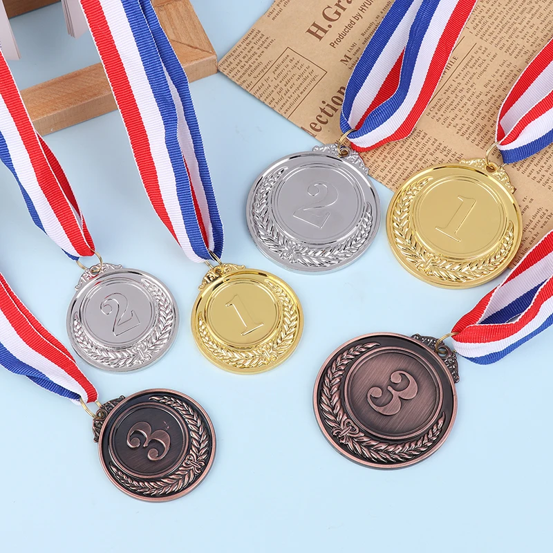 

50/63MM Gold Silver Bronze Metal Award Medals Winner Reward Football Competition Prizes For Sports Academics Encourage Badge