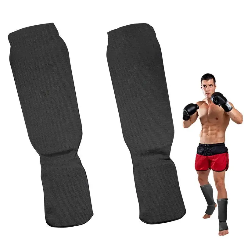 1 paio di parastinchi da boxe cuscinetti per gradini protezione per i piedi della caviglia Kickboxing Muaythai Training Leg Support Protection Brace