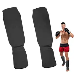 1 paio di parastinchi da boxe cuscinetti per gradini protezione per i piedi della caviglia Kickboxing Muaythai Training Leg Support Protection Brace Equipment