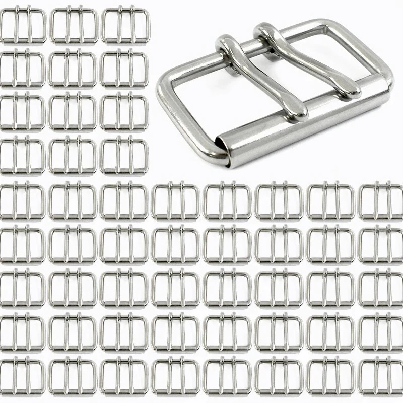 1/2Pcs 52/60/102mm Edelstahl Gürtel Schnallen Männer Doppel Pin Roller Schnalle Kopf für leder Handwerk Bund Verschluss Verschluss