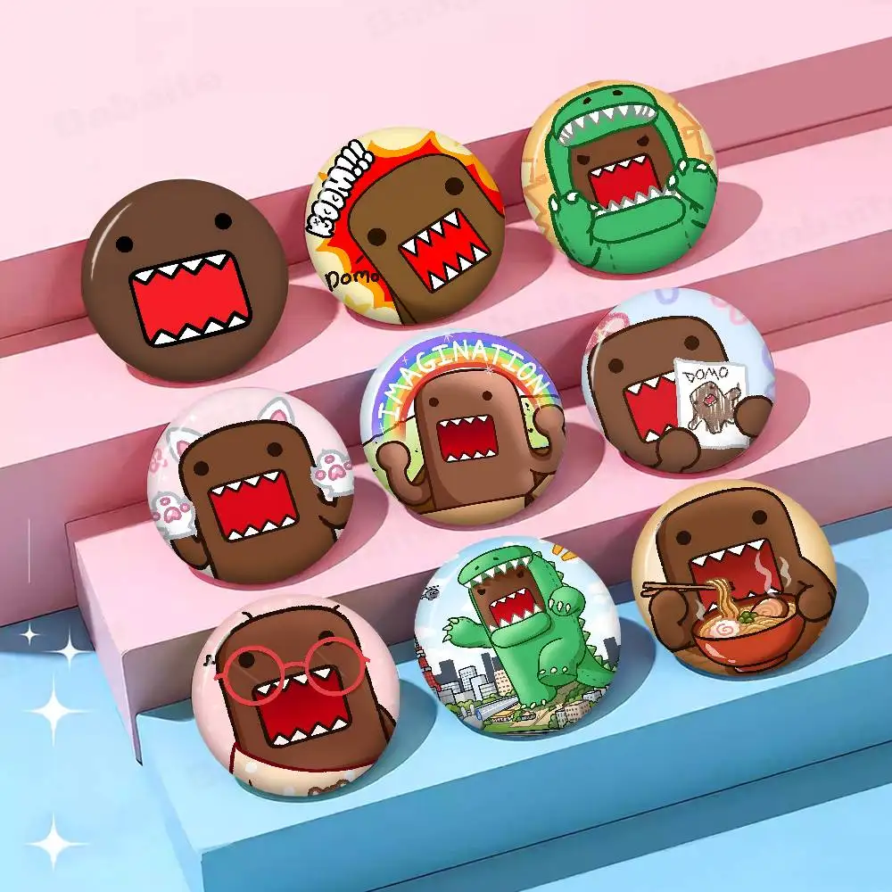 Funny Brooches Domo Tooth 58mm Cute Series Pins Funny Badge Interesting Cartoon Animals Brooches Backpack Clothes Gift Accessory