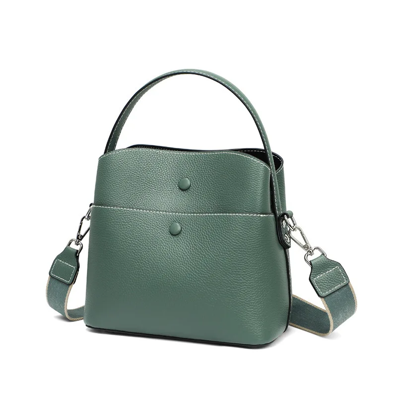 

Women Shoulder Buket Bag Soft Cow Leather Ladies Casual Handbags High Quality Tote Stylish Matching Crossbody Messenger Luxury