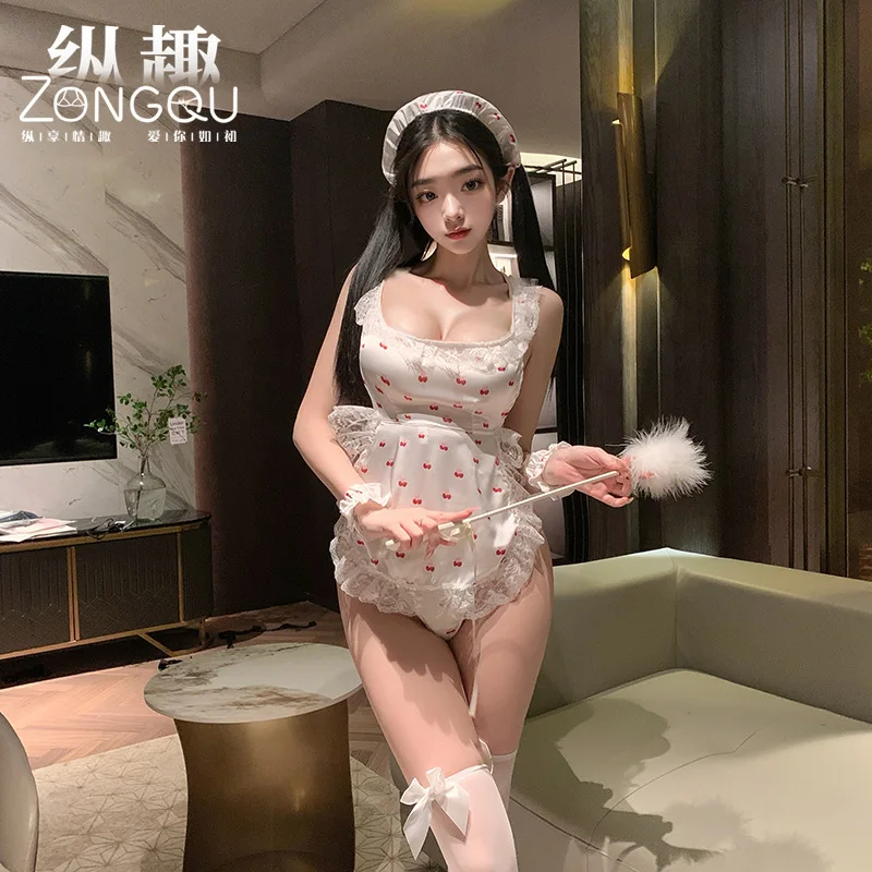 مثير تأثيري الكبار الإناث خادمة زي أنيمي إغراء خادم لوليتا طباعة فستان الملابس المثيرة بيبي دول دور اللعب الجنس موحدة