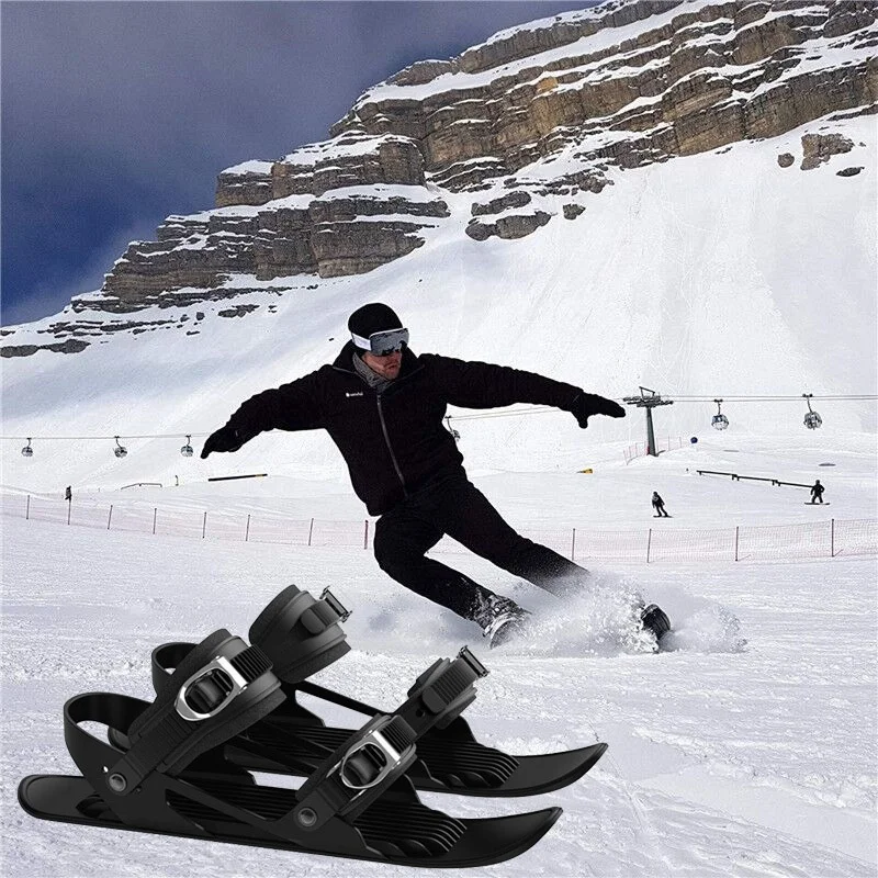 Mini Ski Skates Portable Short Ice Skates For Snow Short Snowskates Snowblades Skiboards