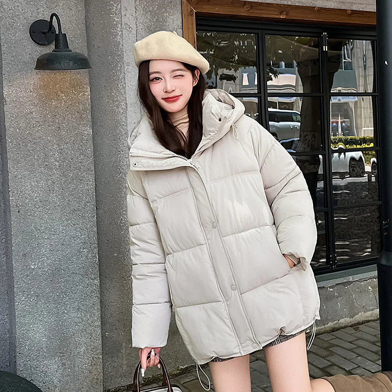

Simple new cotton-padded clothes for women's winter medium and long loose thicken versatile fashion jackets