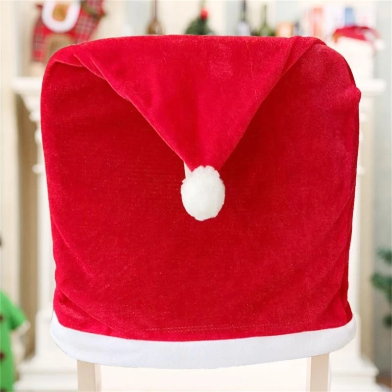 Christmas Santa Hat Chair Cover Christmas Decoration New Year 2023 Ornaments