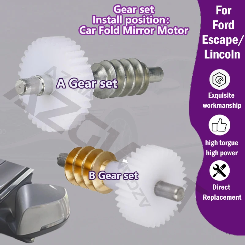 

For Ford Escape 2012-2024/Lincoln MKZ MKS MKC Car 35T 33T gears worm set of rear view mirror Engine motor parts wear resistant