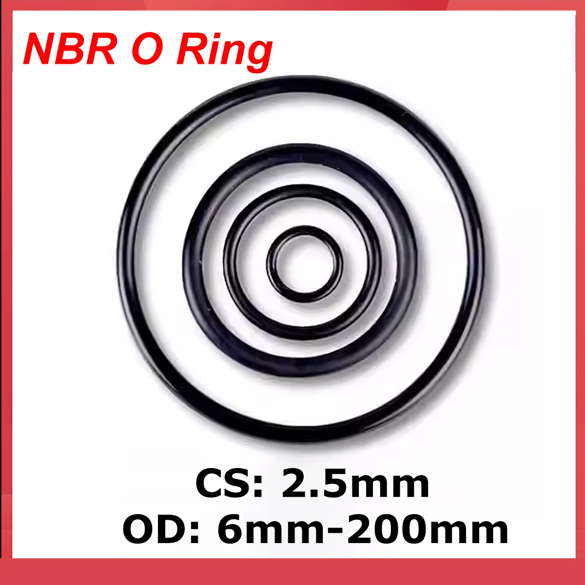 2/5/10/20pcs NBR O Ring CS 2.5mm OD 6-200mm Nitrile Rubber O-ring Sealing Washer Gaskets Oil Resistant High Temperature Oring
