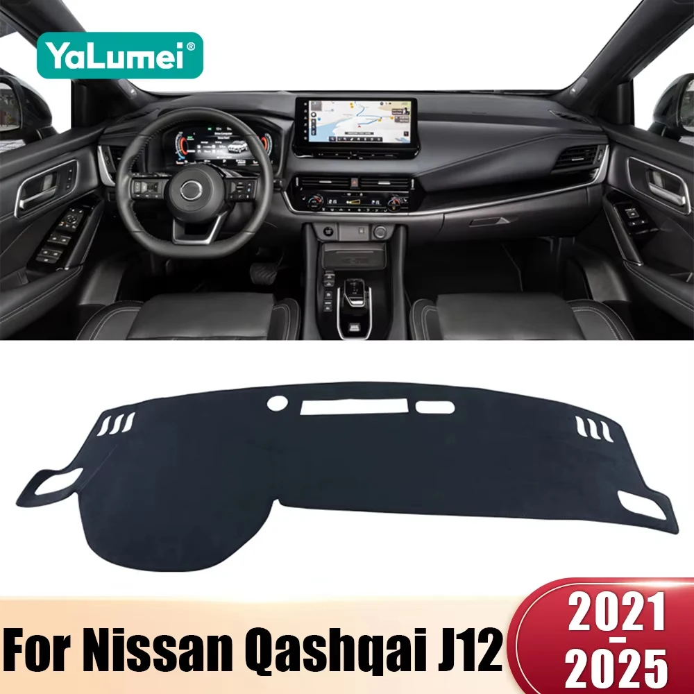 Für Nissan Qashqai J12 2021 2022 2023 2024 2025 Auto Dashboard Abdeckung Vermeiden Licht Pad Sonnenschutz Fall Anti-UV Teppiche Nicht-Slip Matte