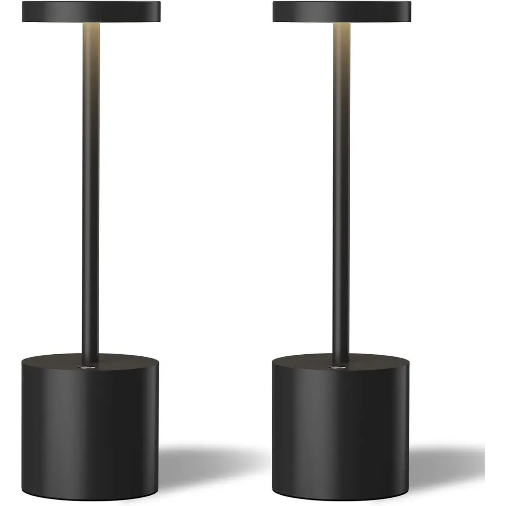 

Portable Rechargeable 5000mAh LED Table Lamp Set of 2, 3 Color Step Dimming, Battery Powered Outdoor/Indoor Lighting for Patio,