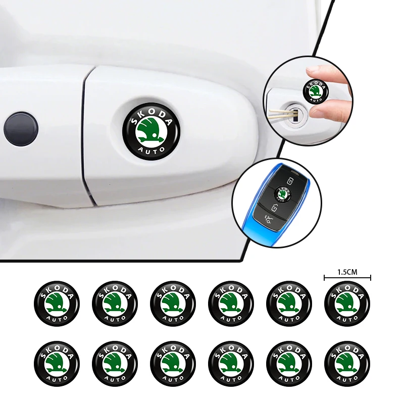 Car Door Lock Eye Protector Cover Keyhole Sticker Accessories For Skoda Octavia Rapid Kodiaq Karoq Fabia Kamiq Superb Derivative view 2