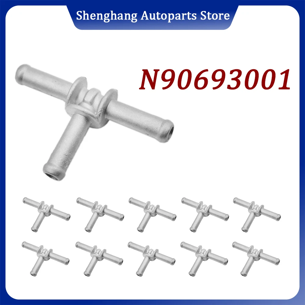 

Aluminium Coolant T Fitting Hose Connector Coupler Water Pipe N906 930 01 N90693001 ST006 For VW Jetta Skoda For Audi A3