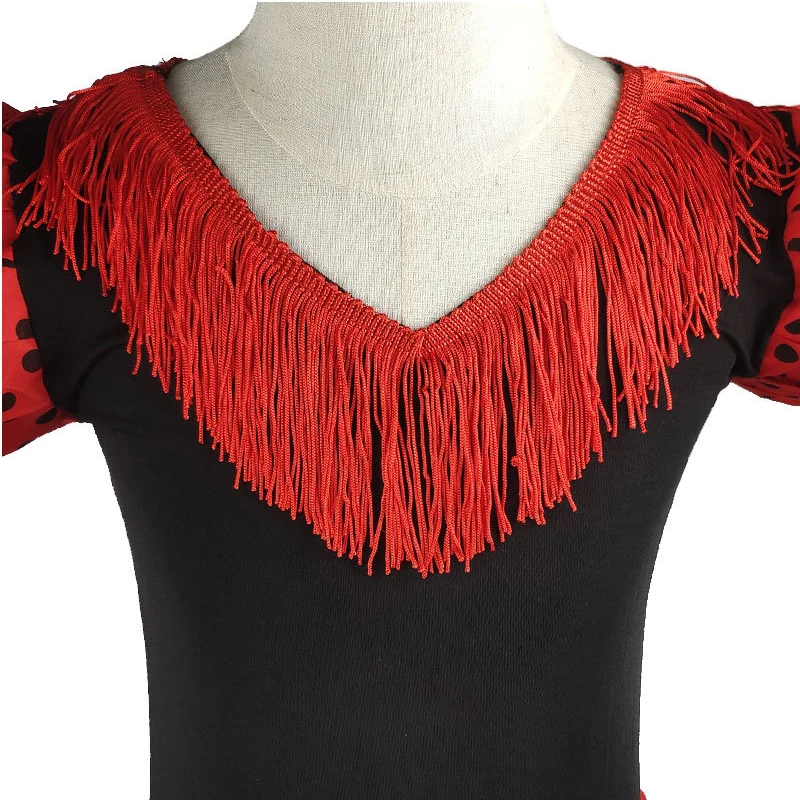 Vestido de baile flamenco español tradicional para niñas falda clásica de estilo gitano Flamengo Festival de corrida de toros chica mexicana roja