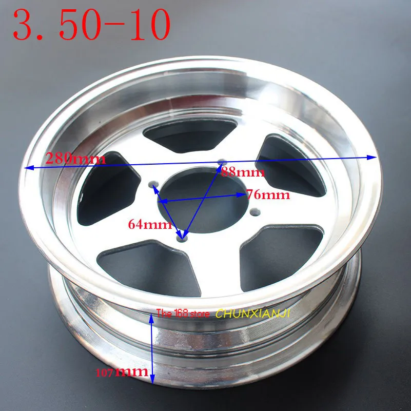 

High performance 3.50-10 aluminum wheel hub10 inch Electric tricycle scooter hub closed car four ed vehicle