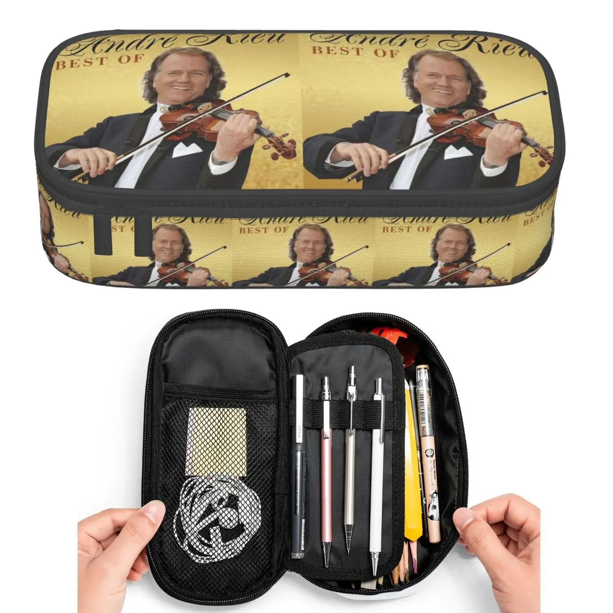 Andre Rieu Best Of Andre Rieu Estuches para lápices para estudiantes, caja para bolígrafos, bolsa para lápices, estuche grande para lápices, soporte para bolígrafos