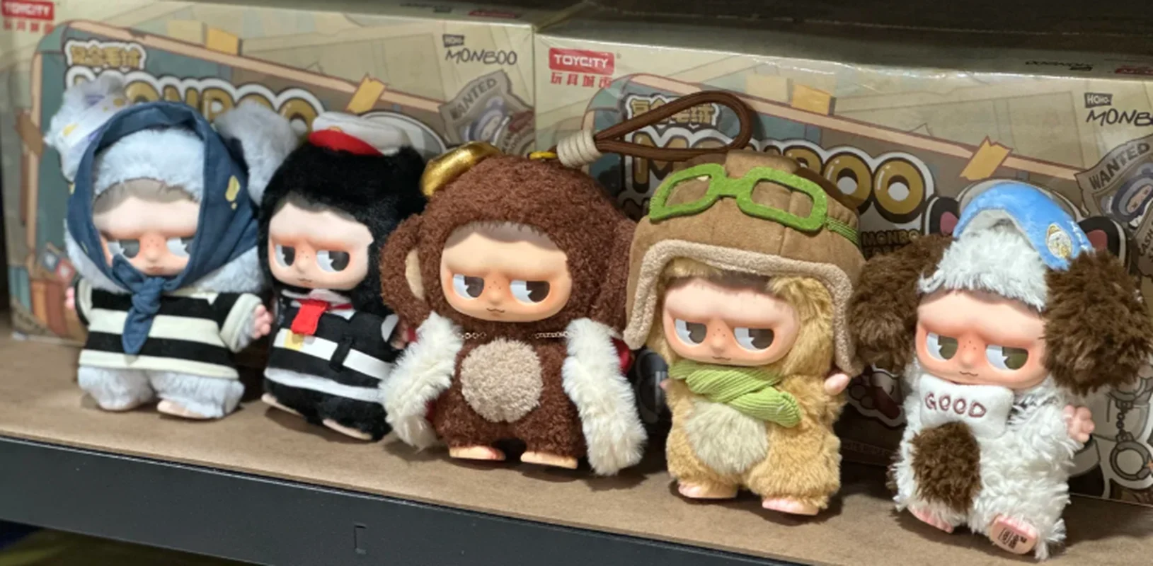 本物のMONBOOフォレストタウンシリーズデスクトップデコレーション、女の子のための心地よいギフト、トレンディなブラインドボックスおもちゃ、コレクタブルフィギュア