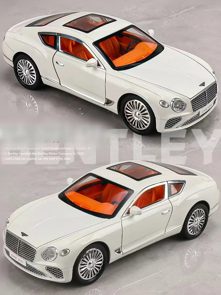 New 1:32 Continental GT Limousine Die-casting Alloy Car Model Sound and Light Pull Back Childrens Toy Collectibles Birthday gift