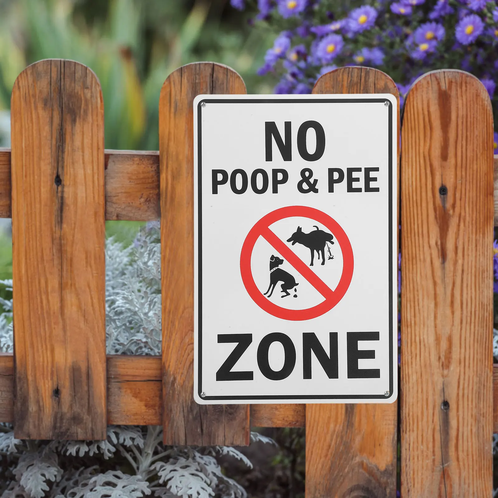 

Road Signs Dog Pooping Lawn Not Pee for Dogs Warning Garden Outdoor on Grass Iron Peeing Yard Child Metal