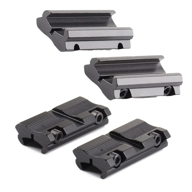 Adaptador ajustable de riel de montaje de alcance, Base de 2 uds., cola de milano de 11mm a Picatinny de 20mm, para óptica de caza, accesorios para pistola de juguete