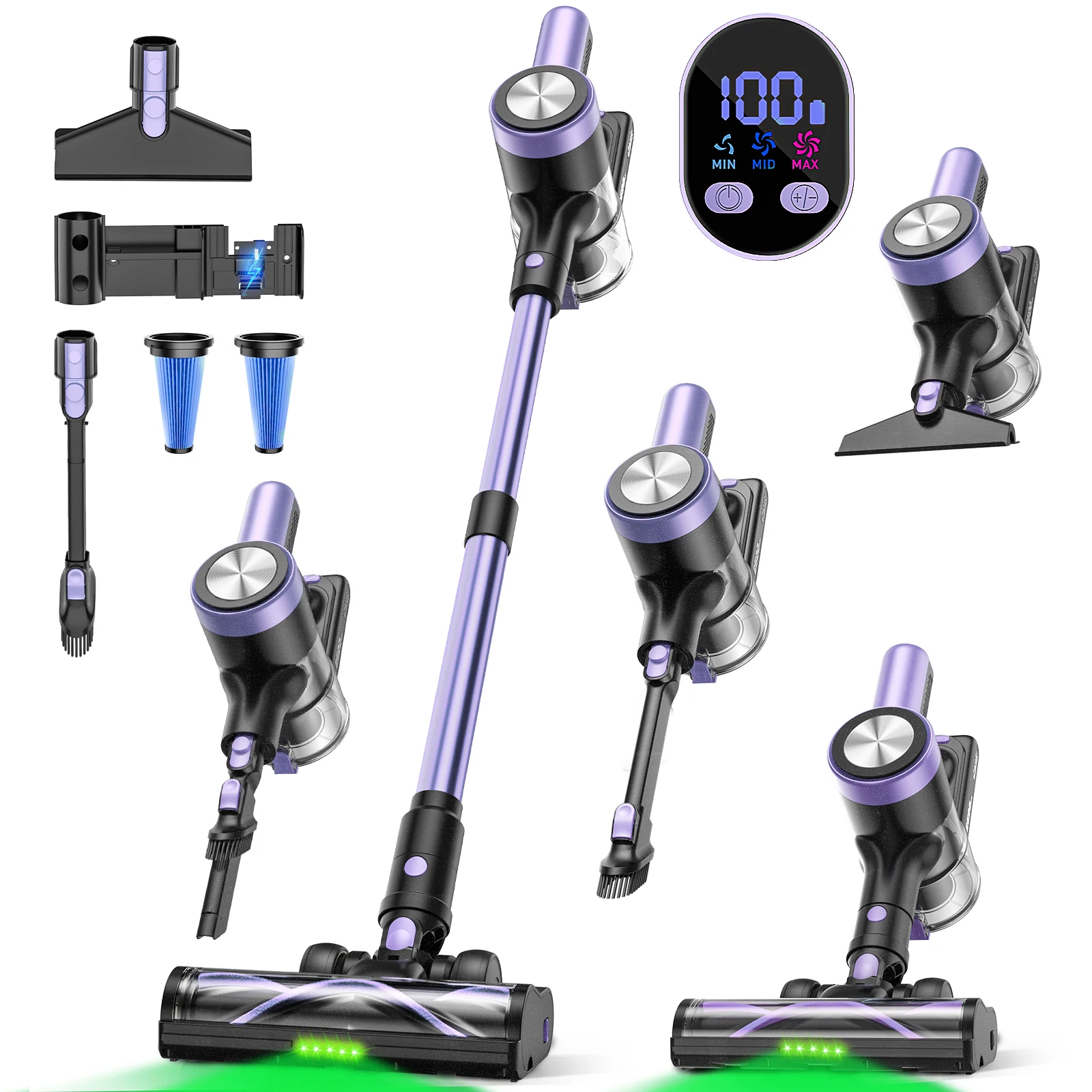 

Беспроводной пылесос с HEPA-фильтром на аккумуляторе для автомобиля и дома, безмешковый дизайн