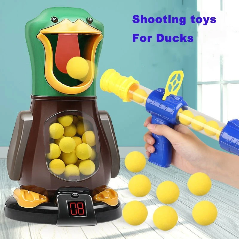 Air-powered ​Hungry Shooting Duck Toys Soft Bullet Ball Shoot Electronic Scoring Battle Duck Sniper Delight Game Duck Toys Gifts