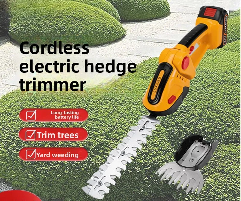 Lithium battery handheld hedge trimmer mini electric hedge lawn mower fence trimmer tea tree tool