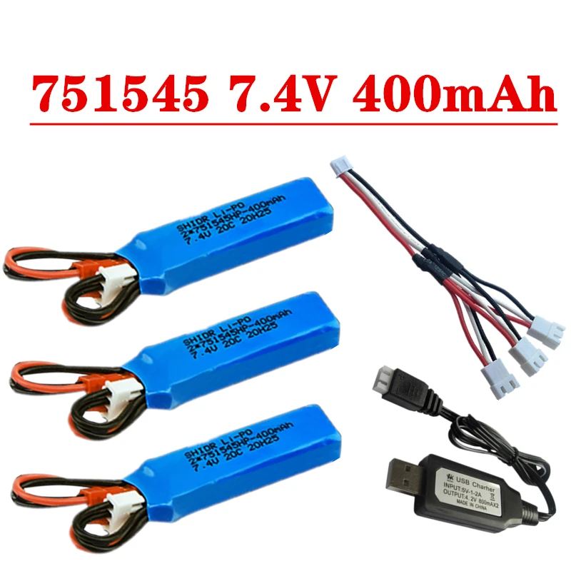 2S 7.4V 400Mah Lipo Batterij + Lader Voor P929 P939 K969 K979 K989 1/28 Rc Afstandsbediening auto Onderdelen Jst Plug 7.4V Batterij