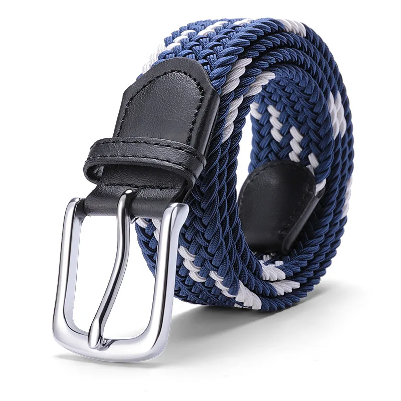 Meimeier-Ceinture en cuir tissée pour hommes et femmes, ceinture en toile élastique, ceinture tout match, ceinture de pantalon décontractée, broche