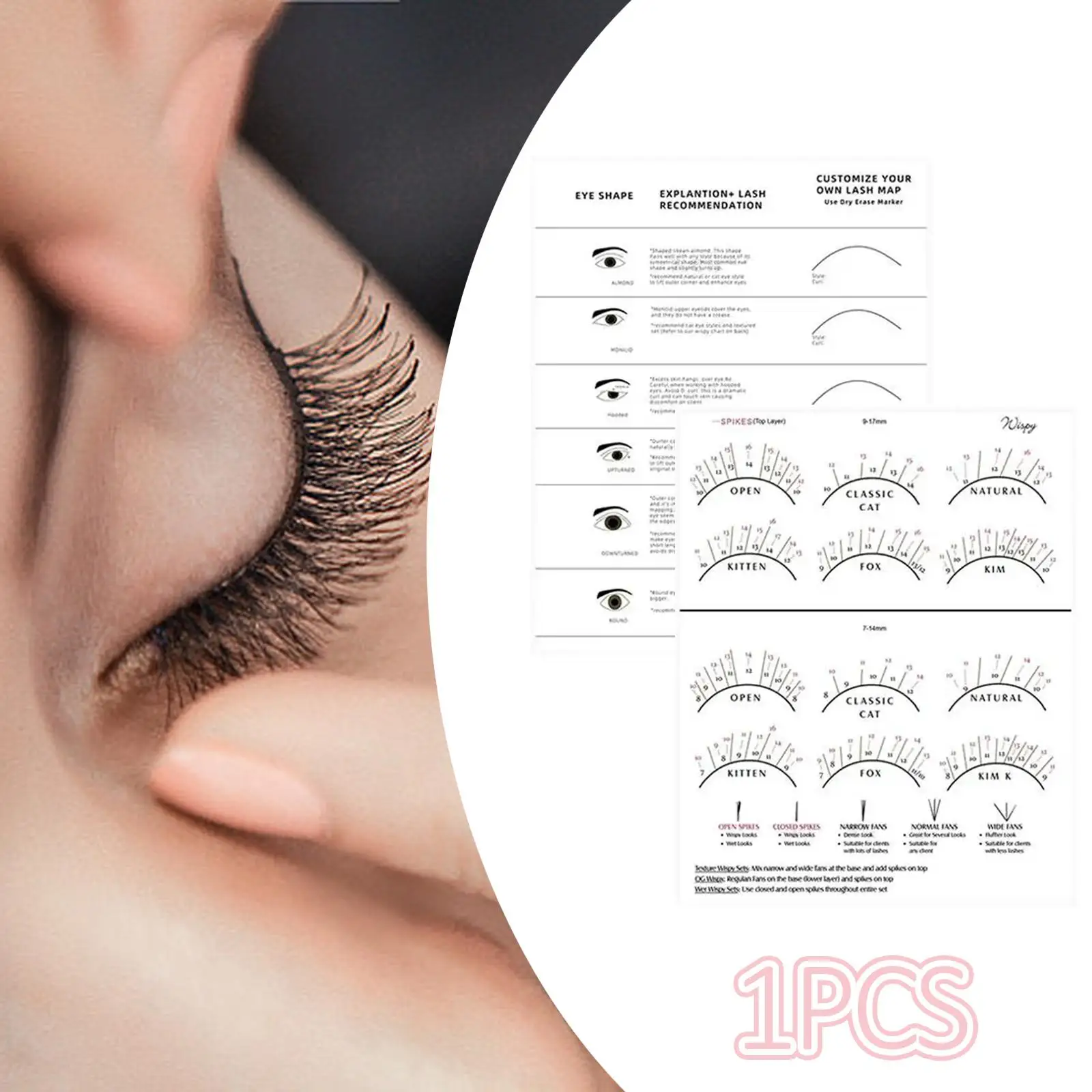 2xPractice Wimpern-Lash-Buch, professionelles Wimpern-Training, Übung für Mädchen und Frauen, weiß