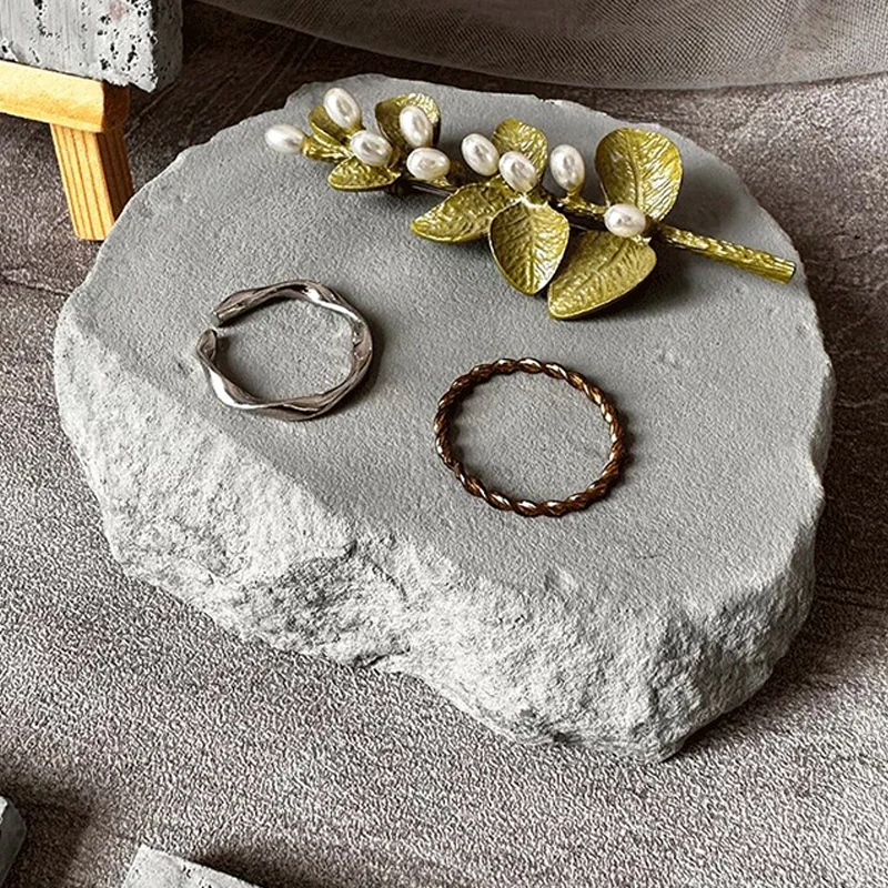 Gray Stone Display Blocks Multi-size Stackable Photo Props Jewelry Watch Lipstick Perfume Shooting Background Decor - view 4