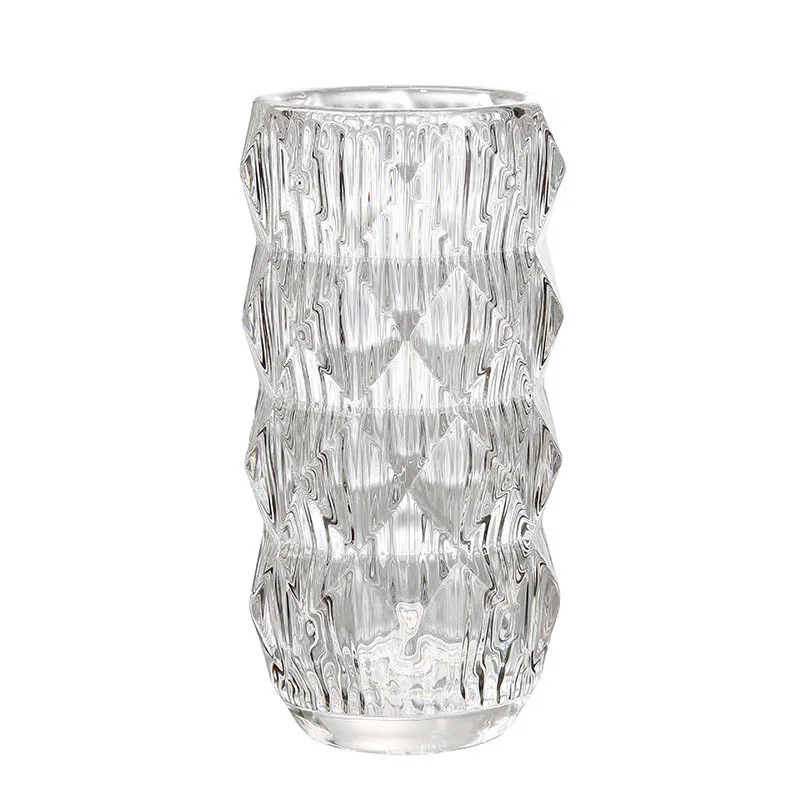 

Bright cylindrical glass vase ornament, living room flower arrangement transparent dining table flower