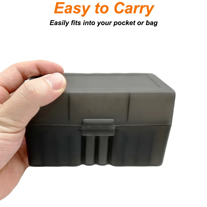 50 Rounds Flip-Top Rifle Ammo Box Tactical Rifle Cartridge Storage Case Ammo Can for 5.56x45/.17/.222/.223/204 Rug Caliber