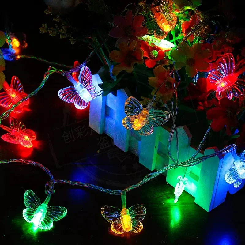 6M 40LEDS Bunte Schmetterling Lichterketten Für Urlaub Lichterkette Hof Garten Hochzeit Party Dekoration Zimmer Licht Dekor – Detail 15